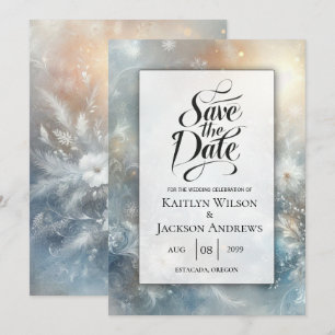 Save The Date Pétales congelées dans un Mariage de Mist d'hiver