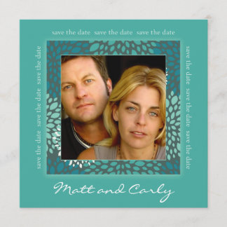 Save The Date Pétales contemporains Vert Économiser Date Photo I