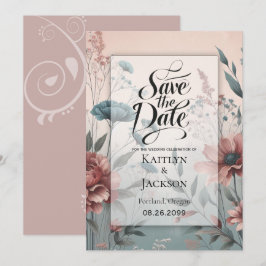 Save The Date Pétales et fleurs douces de sérénité