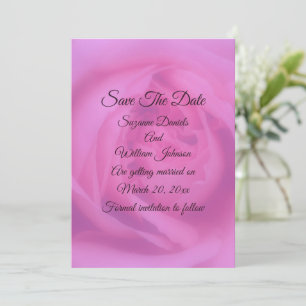 Save The Date Pétales rose rose Mariage floral
