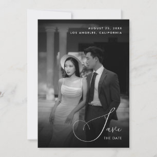 Save The Date Photo ancienne vintage décolorée mariage foncé