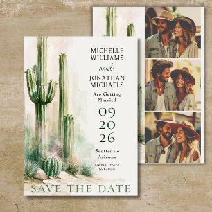 Save The Date Photo Aquarelle Cactus Désert Sud-Ouest 3