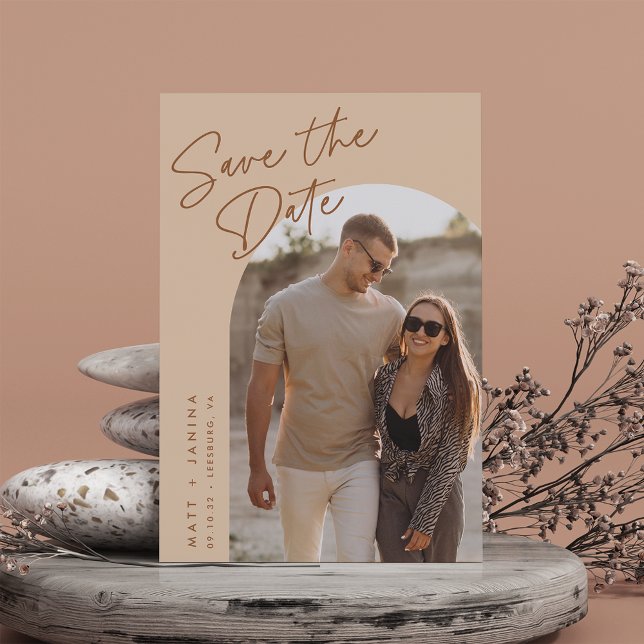 Save The Date Photo Arche Scriptée À La Main (Créateur téléchargé)