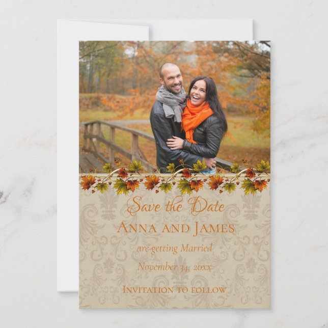 Save The Date Photo automne Enregistrer la date (Devant)