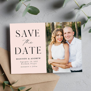 Save The Date Photo Blush Elegance Moderne