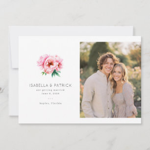 Save The Date Photo botanique rose romantique