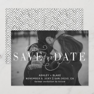 Save The Date Photo Calligraphie Écrite À La Main Moderne