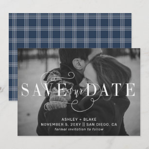 Save The Date Photo Calligraphie Écrite À La Main Moderne
