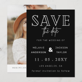 Save The Date Photo Calligraphie manuscrite Noire Enregistrer La
