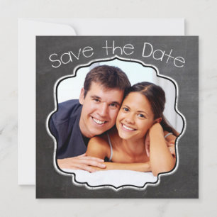Save The Date Photo Chalkboard Vintage Moderne Enregistrer la da