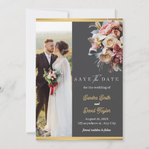 Save The Date Photo Complète Moderne Double Face Enregistrer La