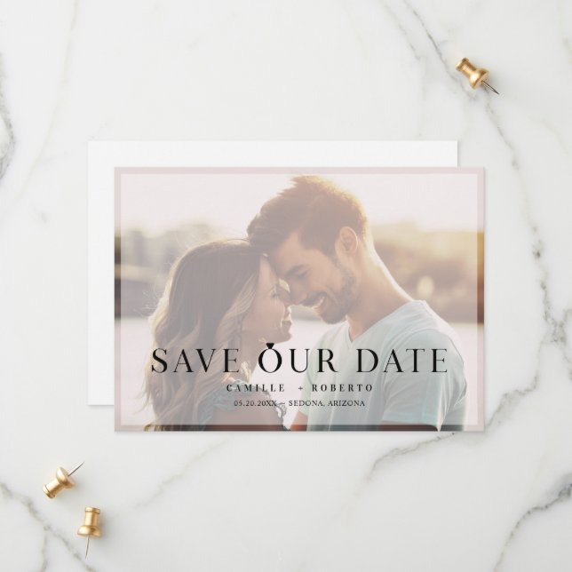 Save The Date Photo complète moderne et élégante (Devant/Arrière en situation)