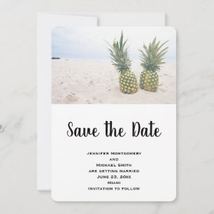 Save The Date Photo de 2 ananas sur une plage