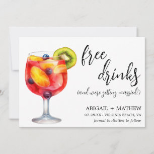 Save The Date Photo de boisson cocktail sangria drôle mariage