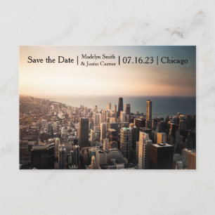 Save The Date Photo de Chicago - 3x5 Enregistrer la date
