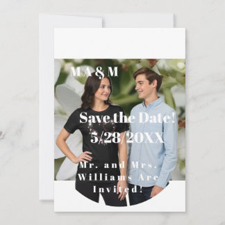 Save The Date Photo de couple engagé avec initiales Enregistrez