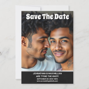Save The Date Photo de couple gay enregistrer la date mariage