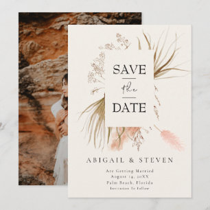 Save The Date Photo de gazon de Pampas Boho Mariage Tropical M