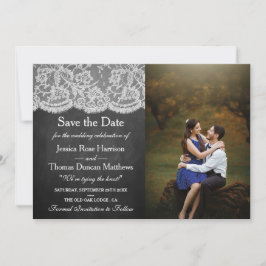 Save The Date Photo de la collection Mariage Chalkboard & Lace