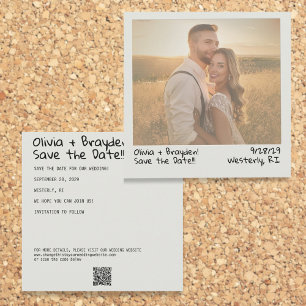 Save The Date Photo de l'appareil photo instantané Retro Enregis