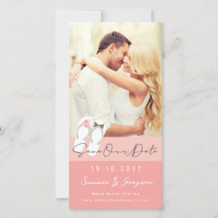 Save The Date Photo de mariage à la plage avec des tongs Mr & Mr