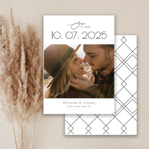 Save The Date Photo de mariage à topographie moderne