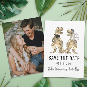 Save The Date Photo de mariage amusant sur le thème des dinosaur
