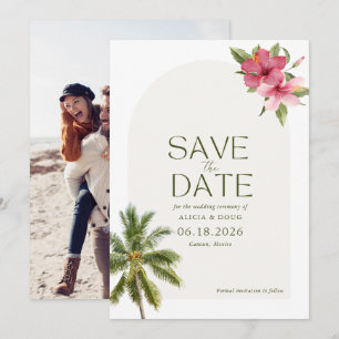 Save The Date Photo de mariage de la plage tropicale Enregistrer