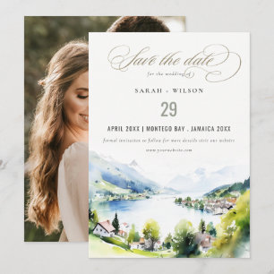 Save The Date Photo de mariage de paysage de Lungern Suisse