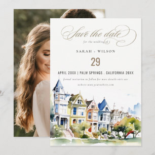 Save The Date Photo de mariage de San Francisco Painted Ladies