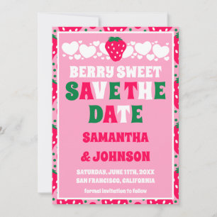 Save The Date Photo de mariage doux à la fraise