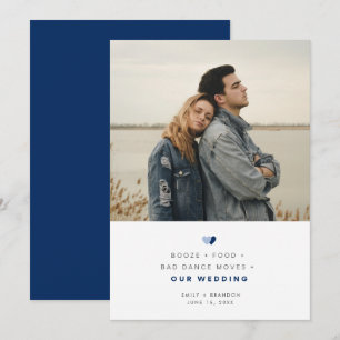 Save The Date Photo de mariage drôle avec de l'alcool, de la nou