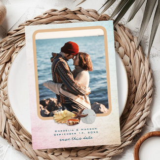 Save The Date Photo de mariage Enregistrer la date Coquillages