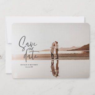 Save The Date Photo de mariage géométrique floral photographique