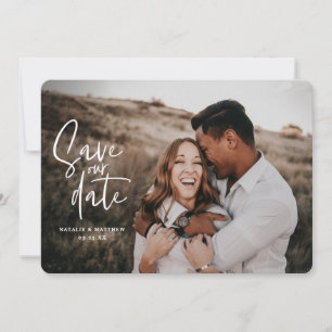 Save The Date Photo de mariage géométrique floral photographique
