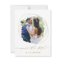 Photo de mariage géométrique verdure aquarelle