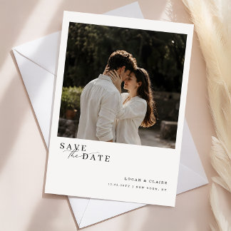 Save The Date Photo de mariage moderne à l'écriture élégante