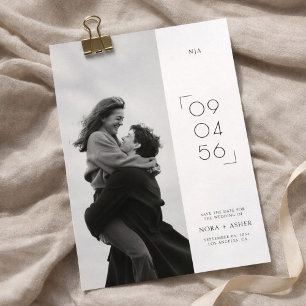 Save The Date Photo de mariage moderne avec monogramme pour fair