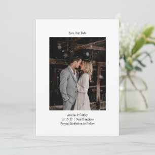 Save The Date Photo de mariage personnalisé élégant et minimalis