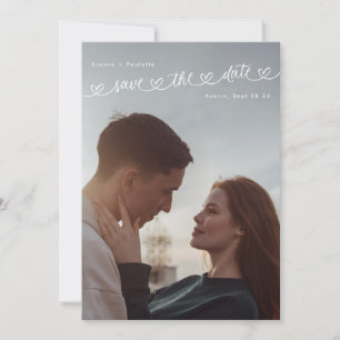 Save The Date Photo de mariage rétro de jeunes amoureux à l'univ