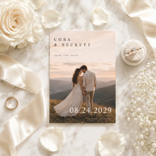 Save The Date Photo de mariage romantique au coucher du soleil e