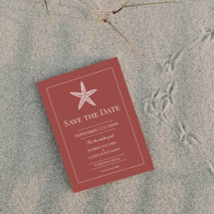 Save The Date Photo de monogramme d'étoile de mer en terre cuite