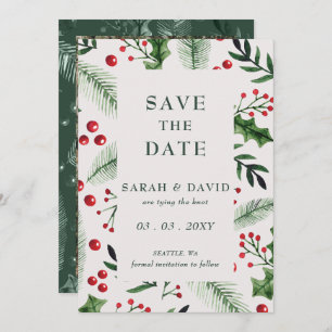Save The Date Photo de Noël Holly Berries