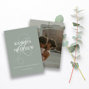 Save The Date Photo De Sage Moderne Ampersand Enregistrer La Dat