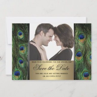 Save The Date Photo de sauvegarde de la date de mariage Paon