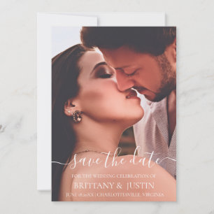 Save The Date Photo de script blanc simple et moderne