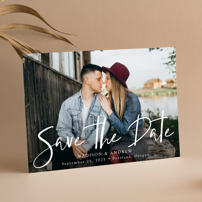 Save The Date Photo de script manuscrit tendance (Créateur téléchargé)