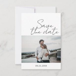 Save The Date Photo De Script Minimaliste Moderne Enregistrer La