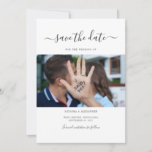 Save The Date Photo de script moderne (Devant)