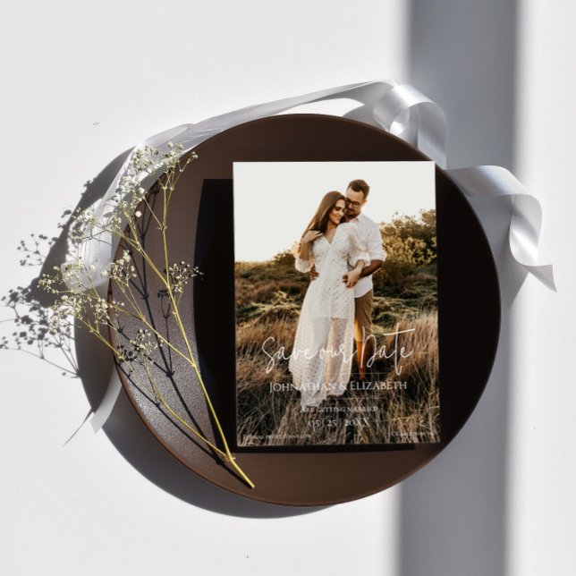 Save The Date Photo de script moderne (Modern Photo and Overlay Save the Date)